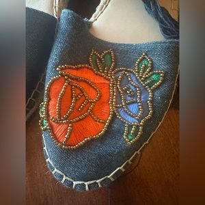 Denim embellished espadrilles - size 8